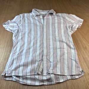 American Eagle Shirt Women’s M Stripe Short Sleeve Button Front 100% Cotton